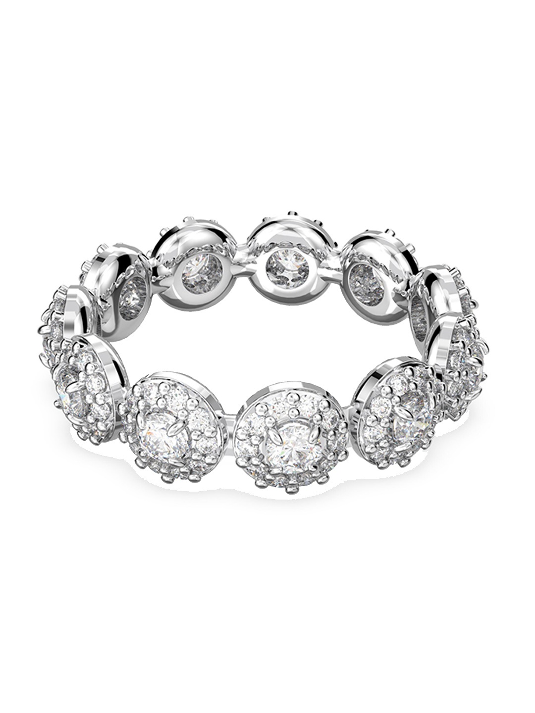 

SWAROVSKI Rhodium-Plated Silver-Toned & White Crystal-Studded Finger Ring