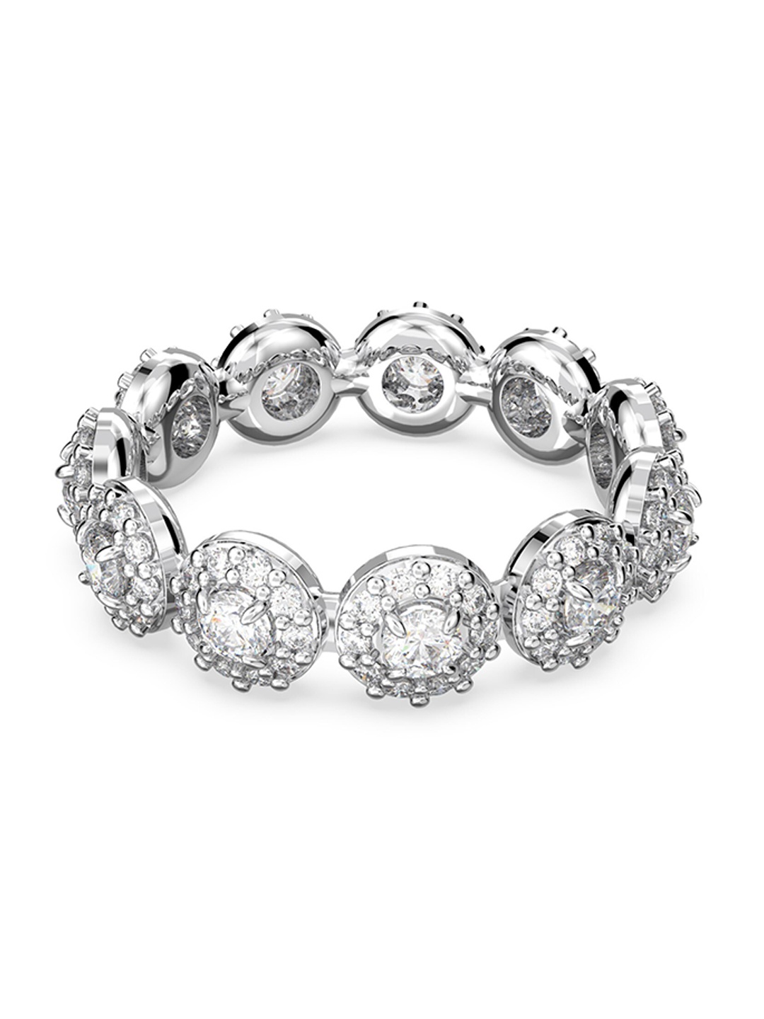 

SWAROVSKI Women Rhodium-Plated Silver-Toned Crystal Studded Finger Ring