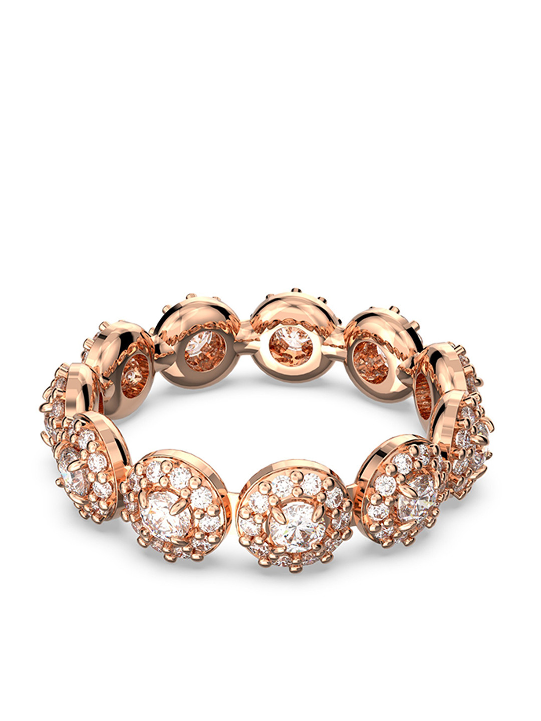 

SWAROVSKI Women Rose Gold Plated & White Crystals Studded Finger Ring