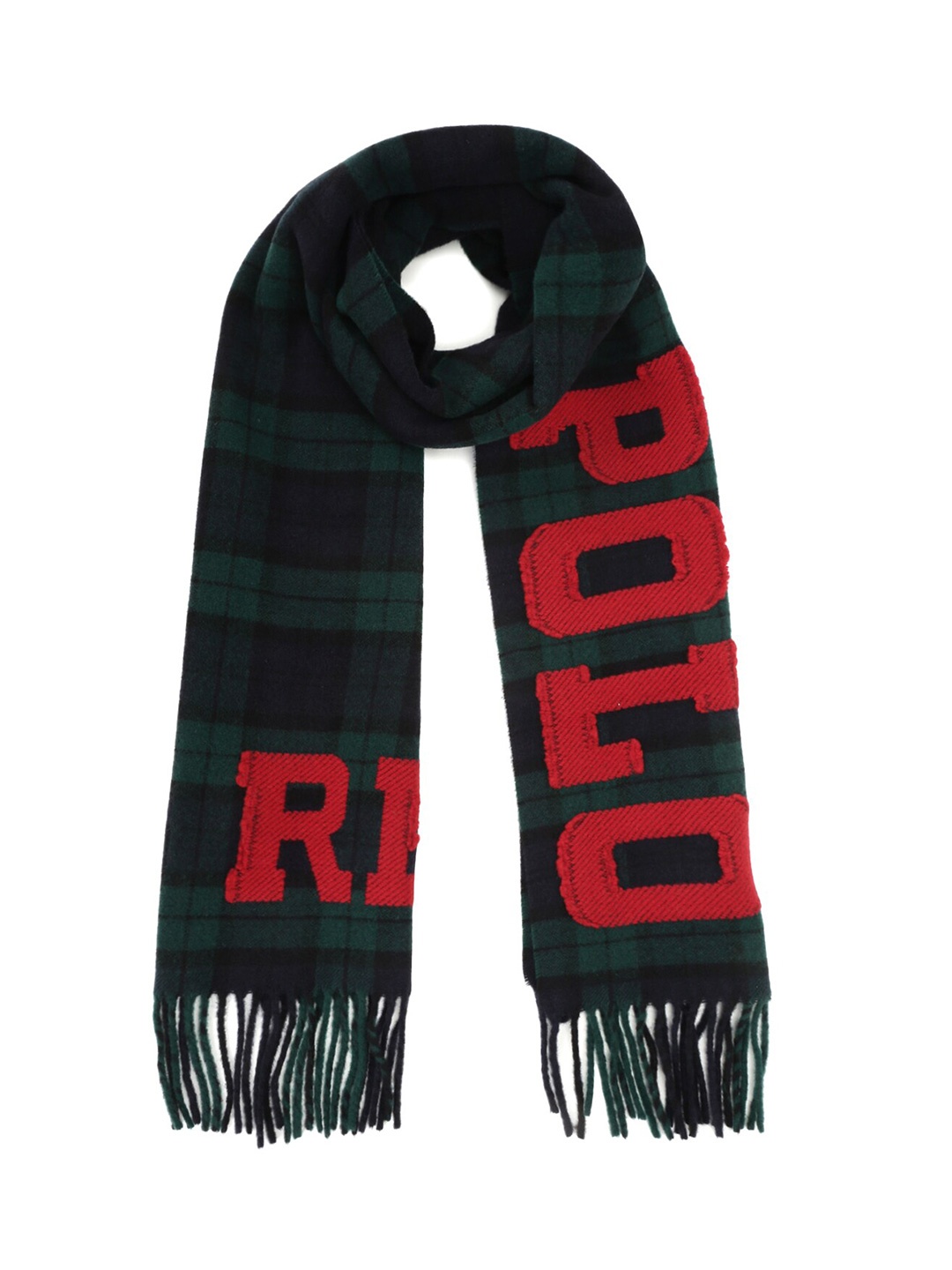 

Polo Ralph Lauren Men Green & Red Checked Scarf