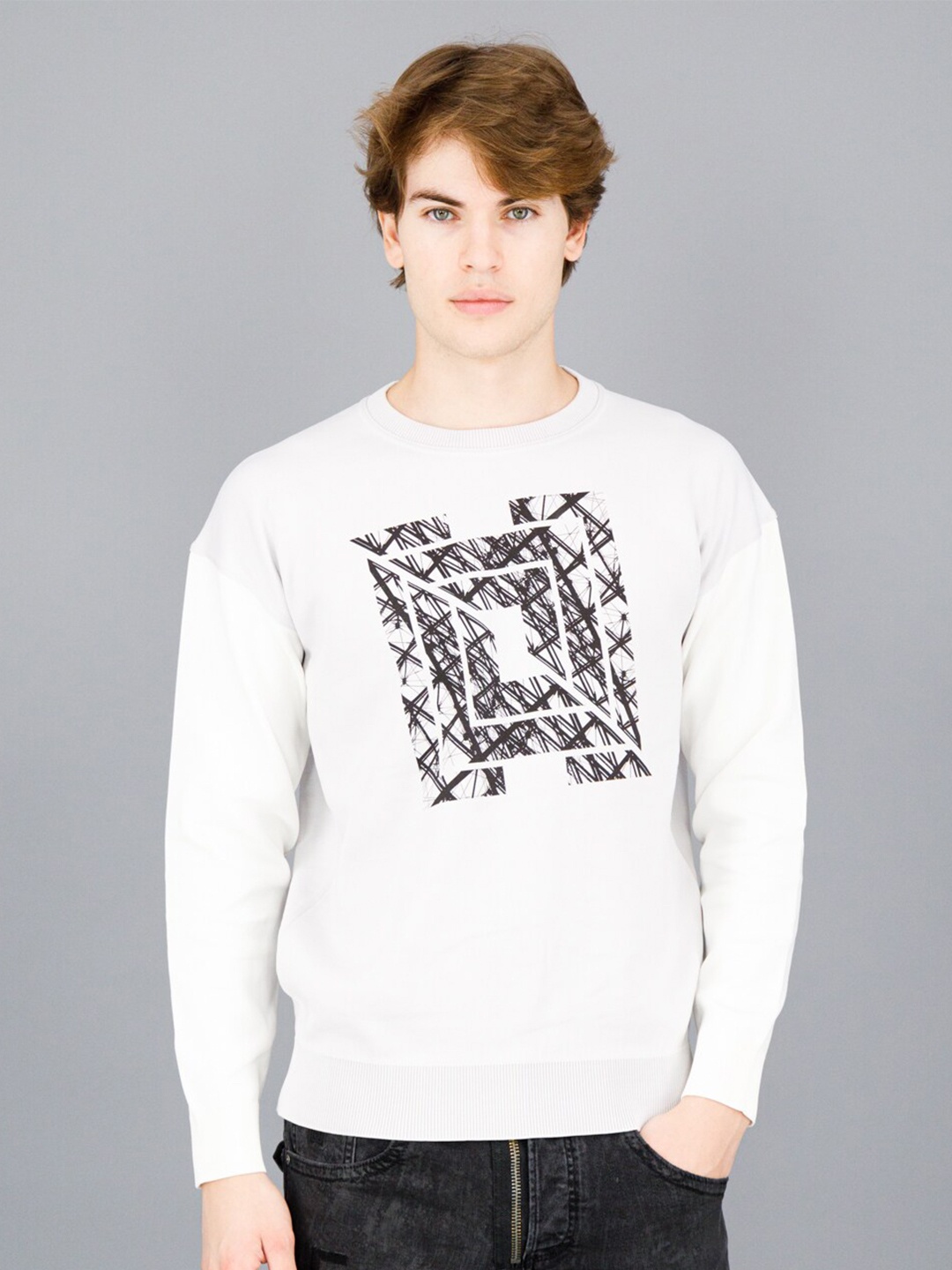 

FREESOUL Men White Printed Sweatshirt