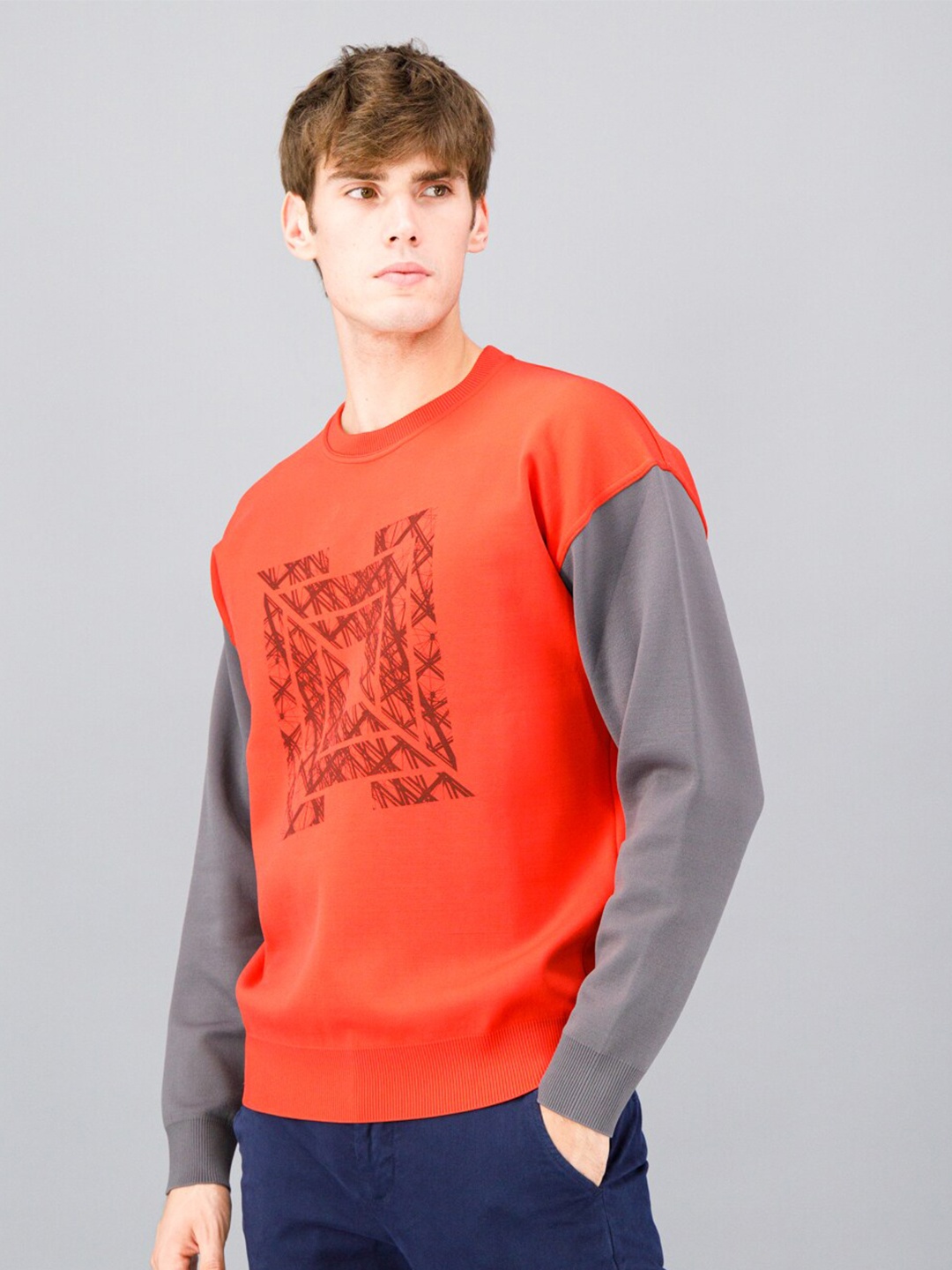 

FREESOUL Men Red Printed Sweatshirt