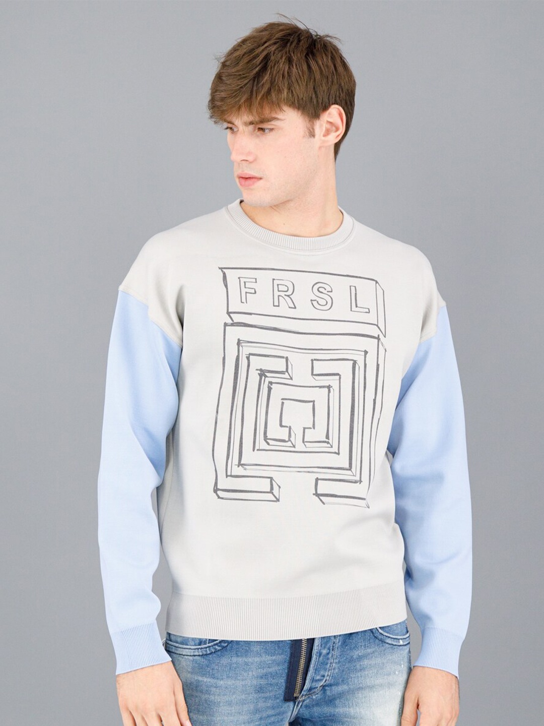 

FREESOUL Men Grey Printed Sweatshirt