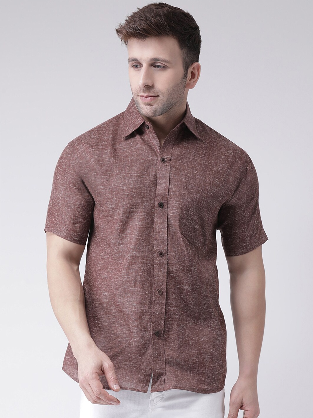 

RIAG Men Brown Casual Cotton Shirt