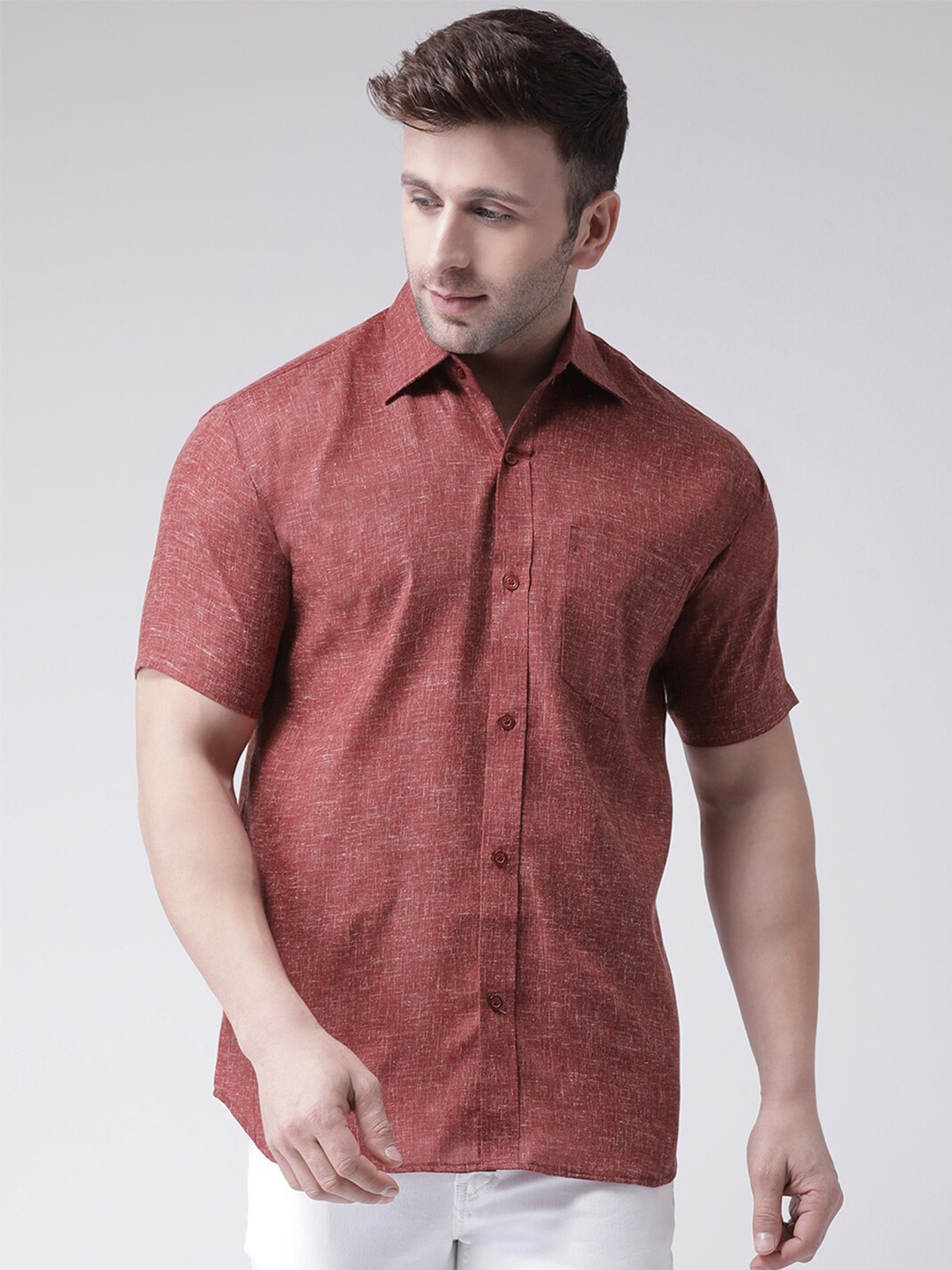 

RIAG Men Brown Casual Cotton Shirt