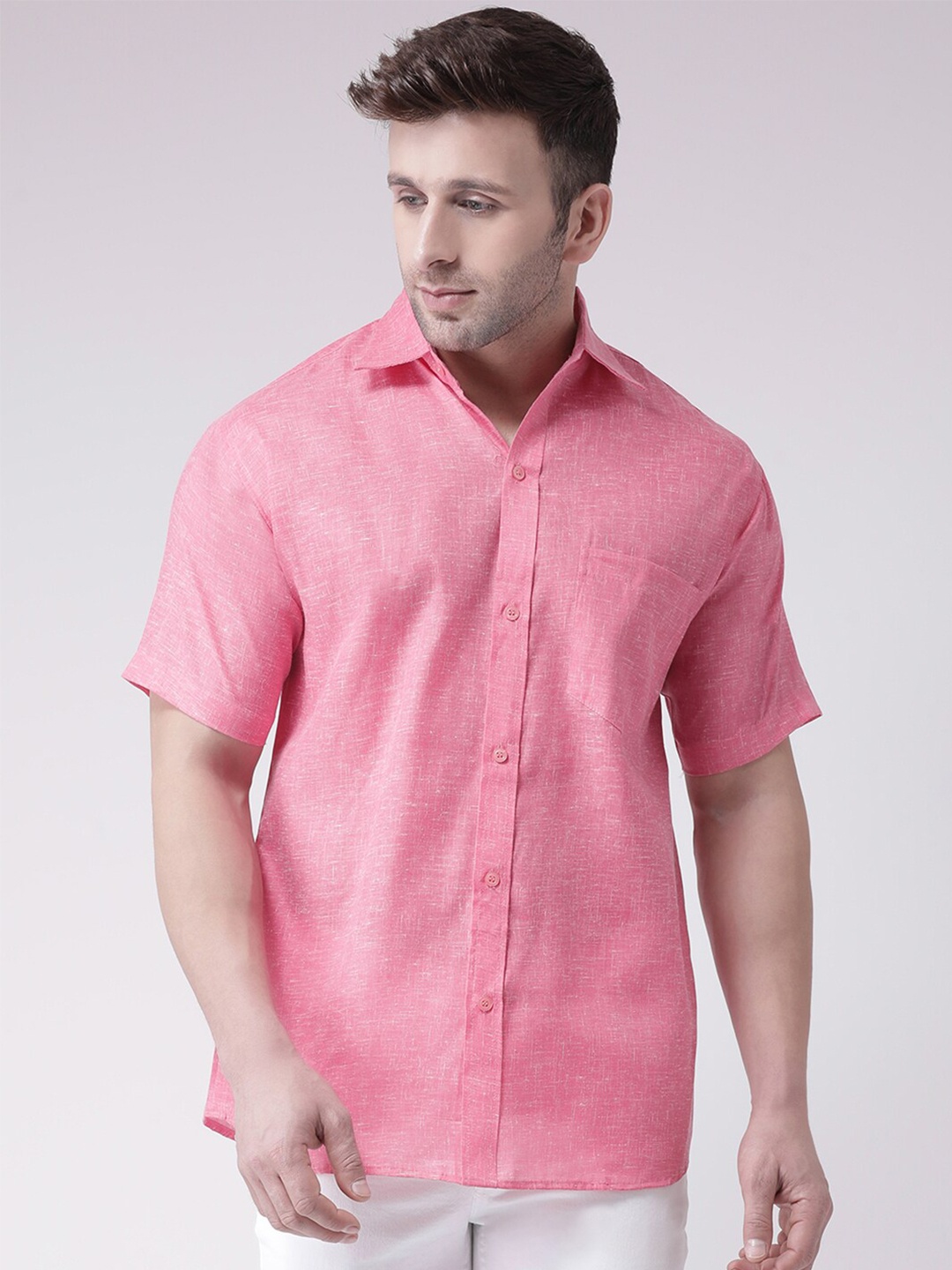 

RIAG Men Pink Casual Cotton Shirt