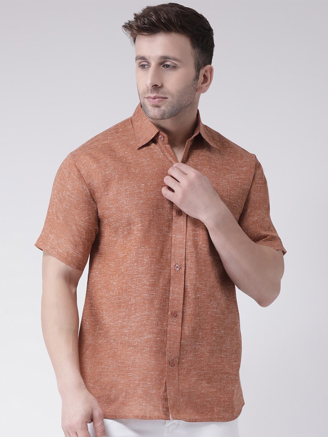 

RIAG Men Brown Casual Cotton Shirt