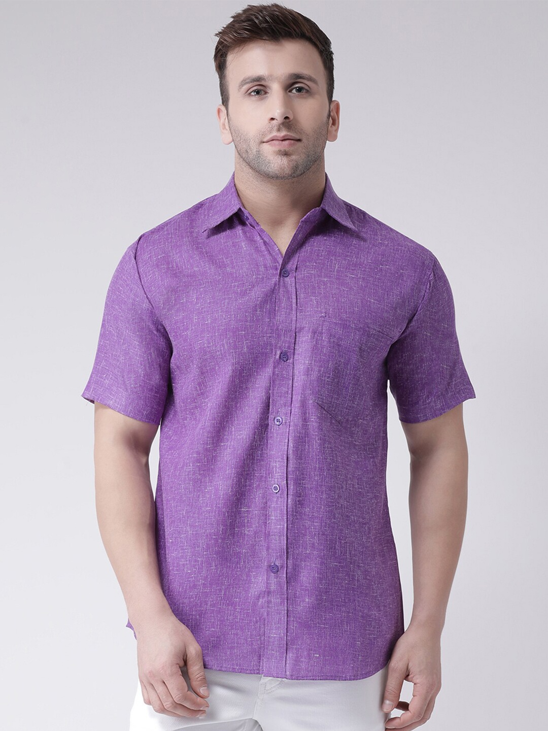 

RIAG Men Purple Casual Cotton Shirt