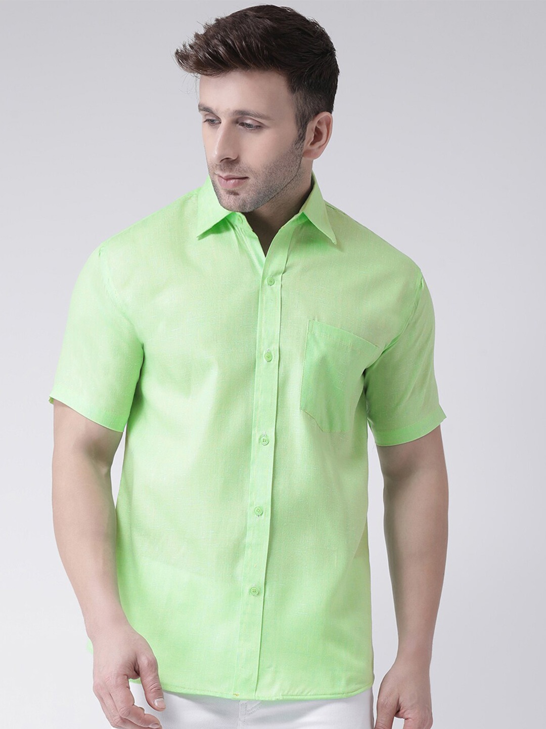 

RIAG Men Green Casual Cotton Shirt