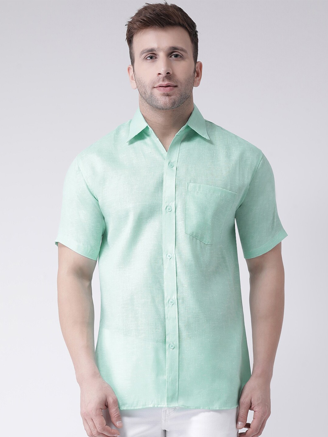 

RIAG Men Green Casual Cotton Shirt