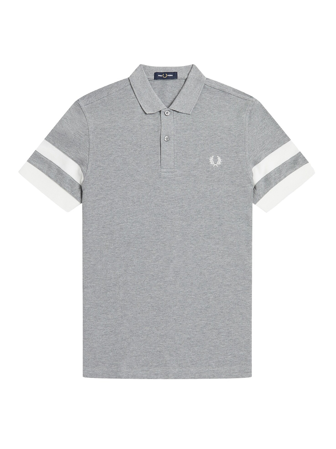 

Fred Perry Men Grey Polo Collar Pure Cotton T-shirt
