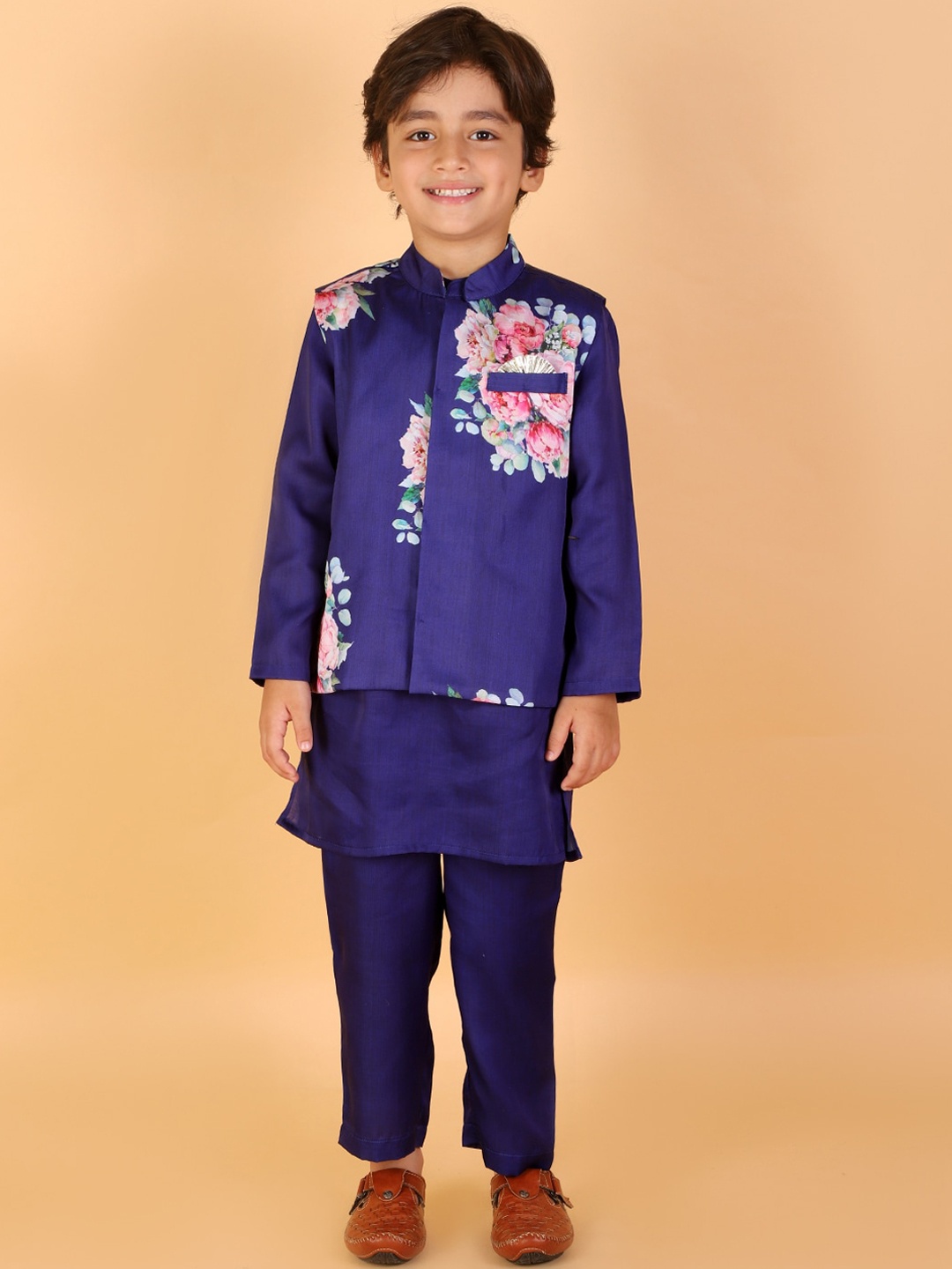 

LIL DRAMA Boys Violet Kurta with Pyjamas