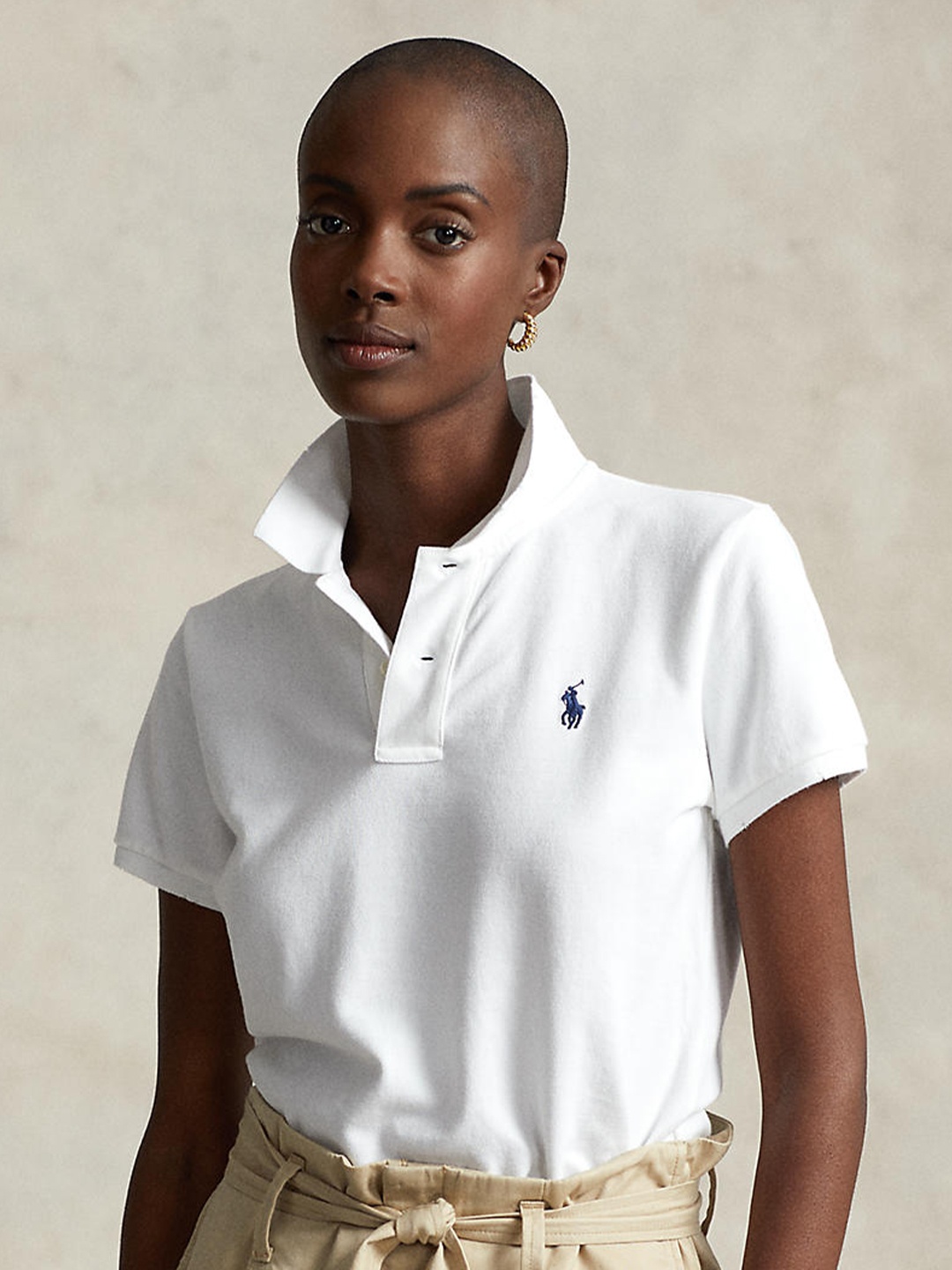 

Polo Ralph Lauren Women White Printed Cotton T-shirt