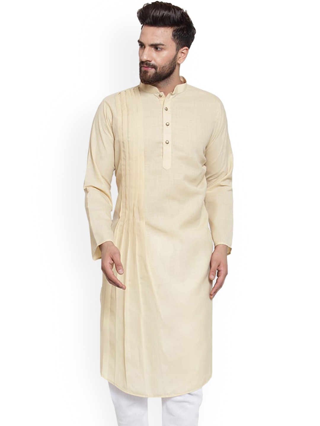 

TREEMODA Men Beige Thread Work Kurta