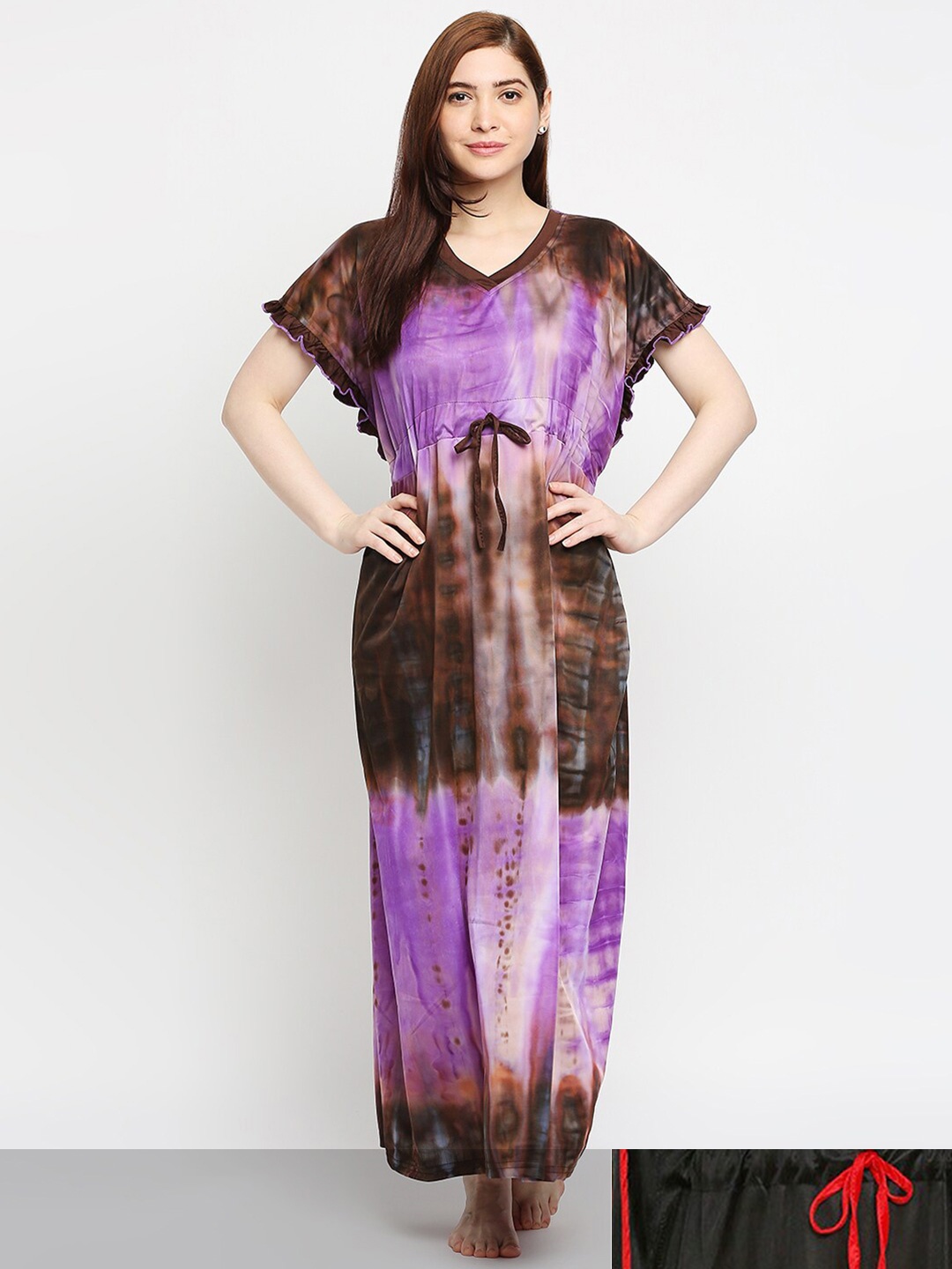 

Pretty Awesome Printed Maxi Nightdress, Purple