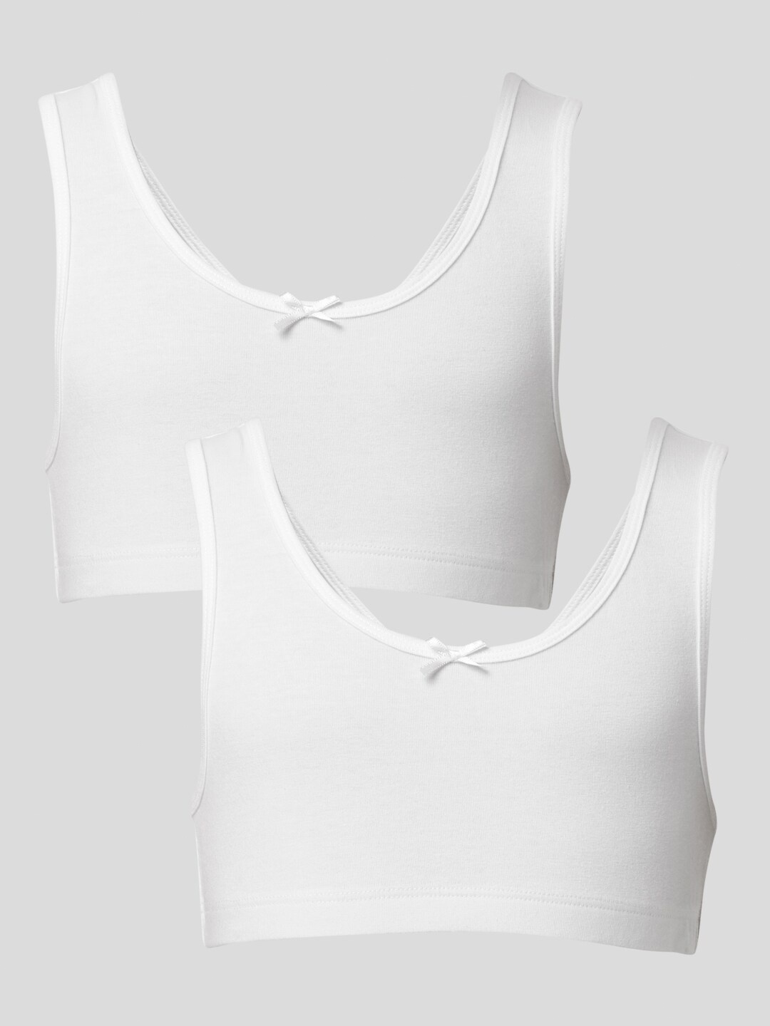 

mackly Pack of 2 Solid Trainer Bra, White