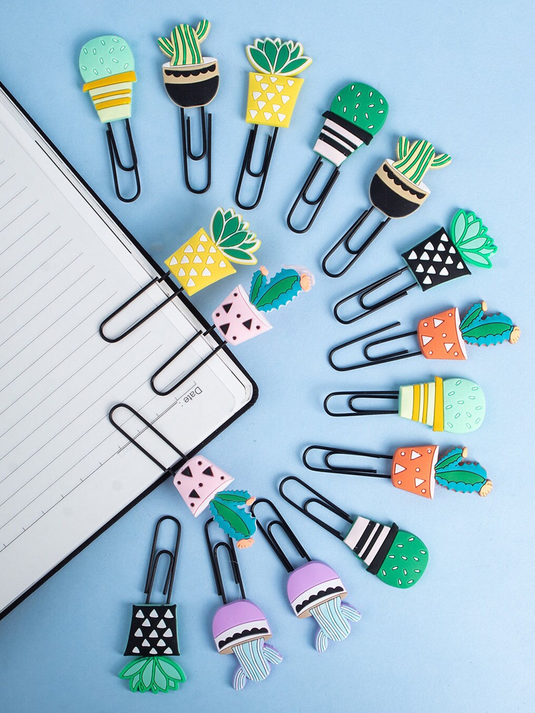

MARKET99 Set of 4 Green Printed Paper Clip Set
