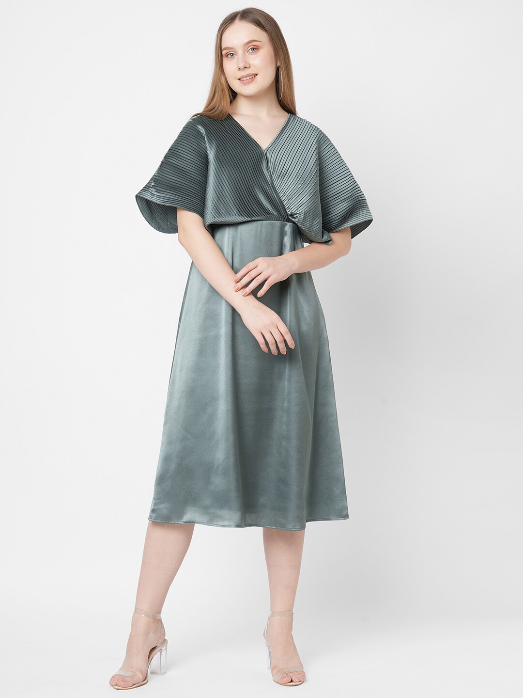 

MISH Grey Satin Midi Dress