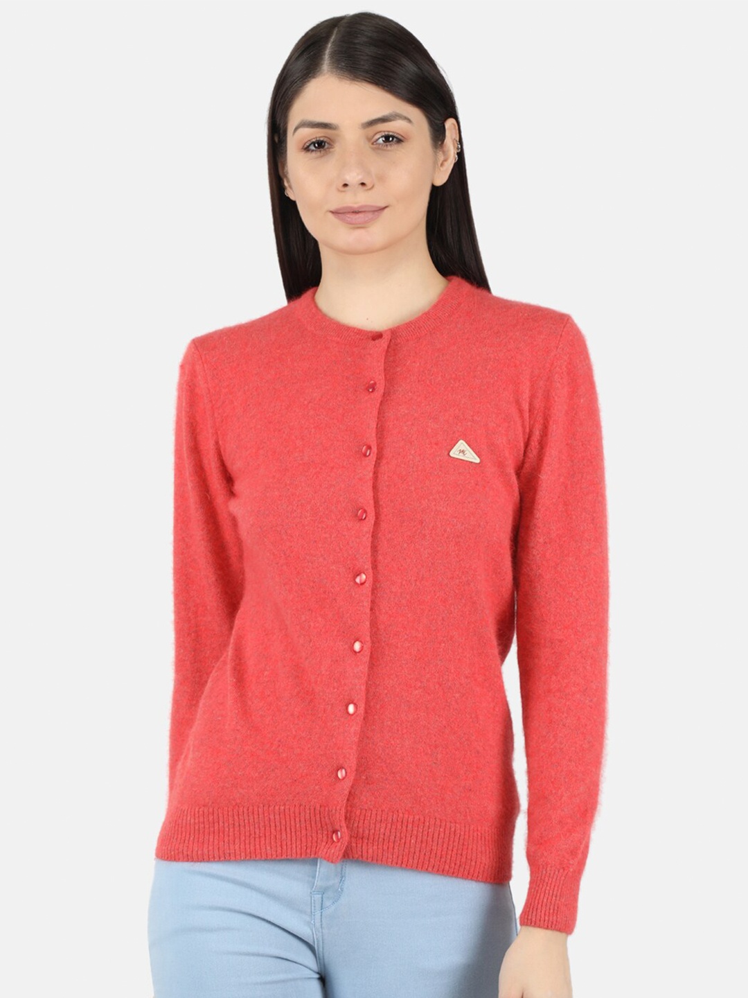 

Monte Carlo Women Plus Size Red Cardigan with Fuzzy Detail