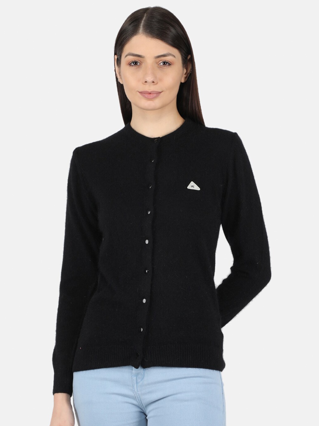 

Monte Carlo Women Black Solid Cardigan