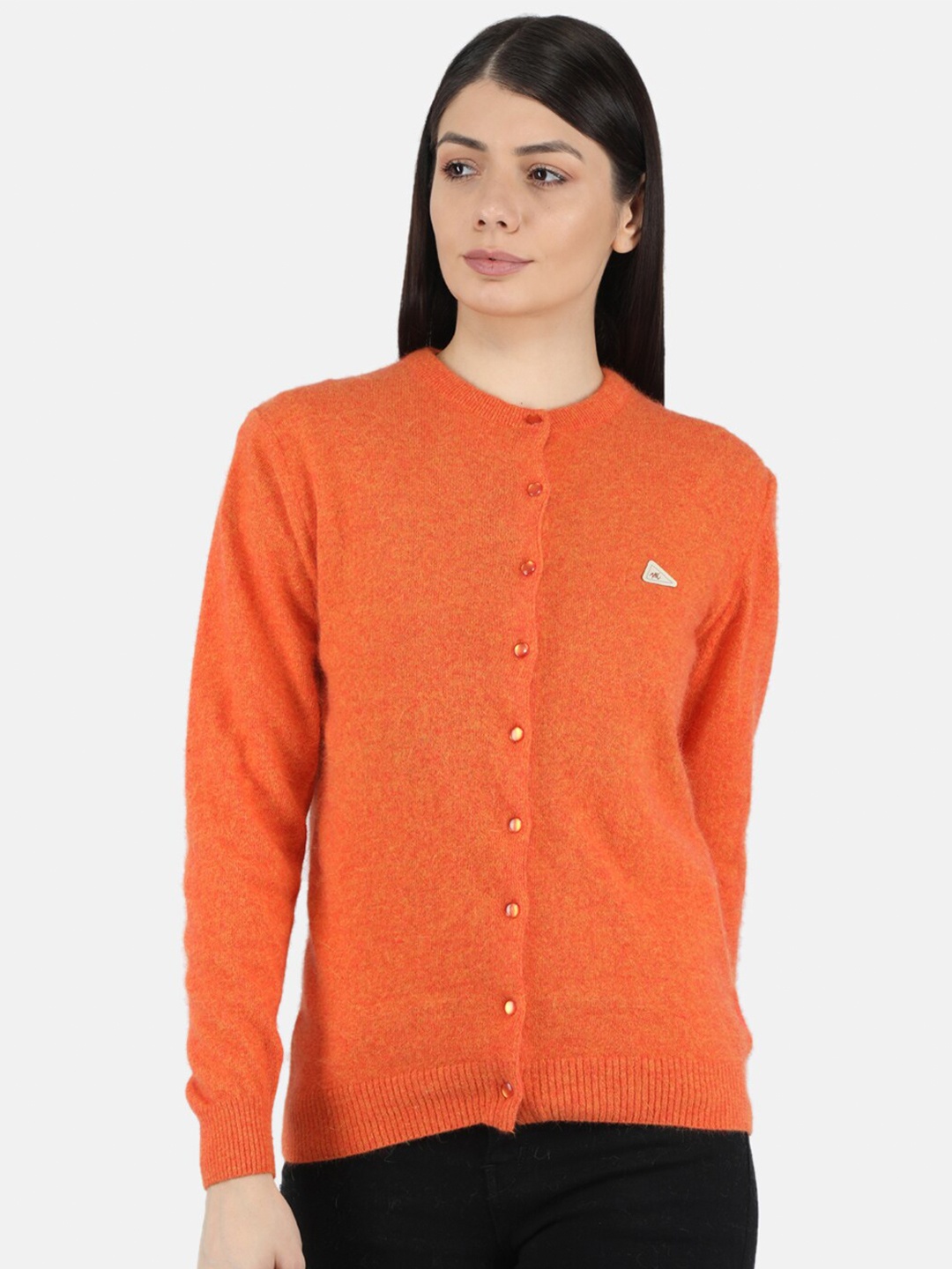 

Monte Carlo Women Orange Solid Cardigan