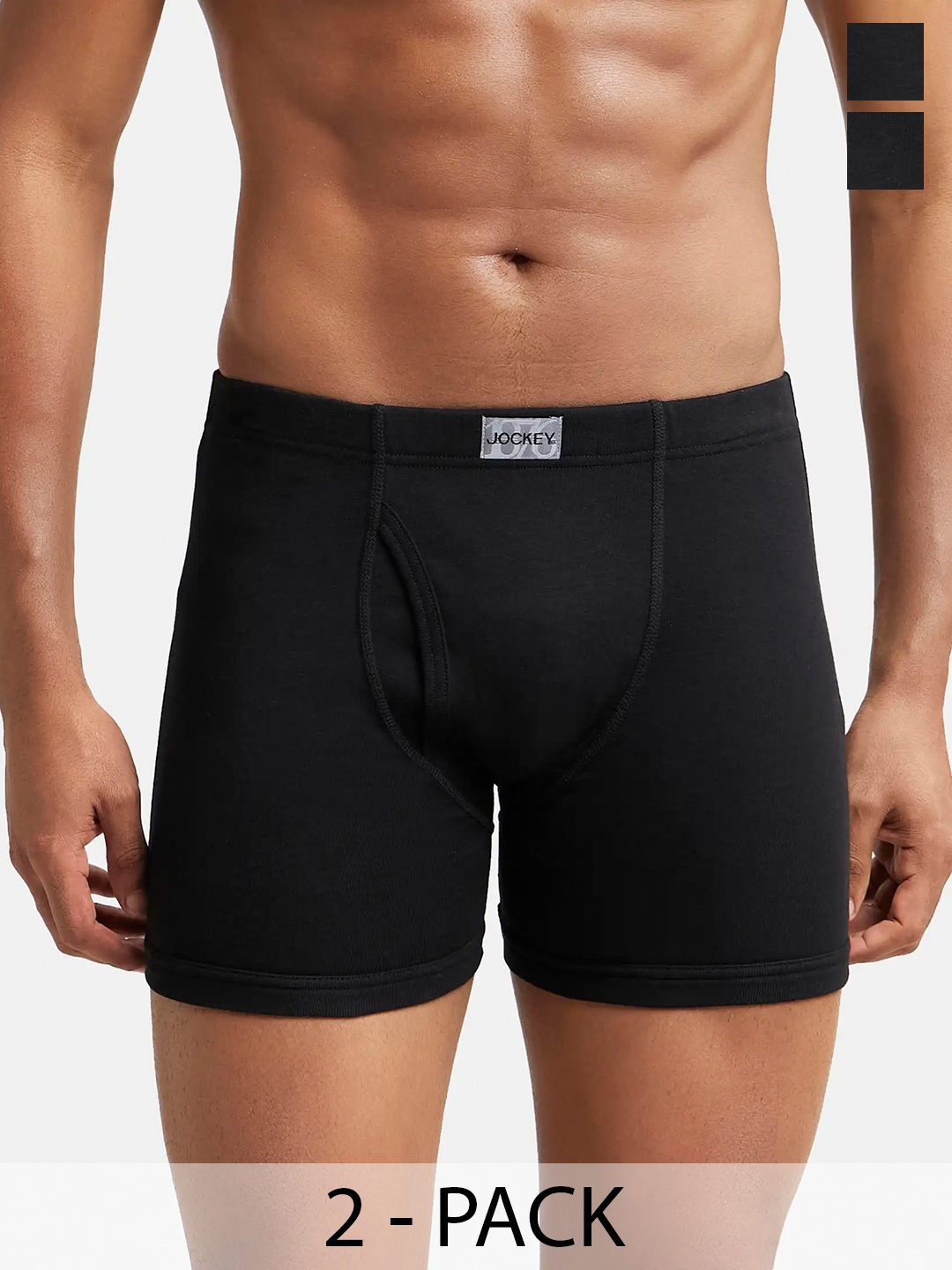 

Pack Of 2 Super Combed Cotton Rib Boxer Brief with Ultrasoft and Durable Waistband-8008, Black
