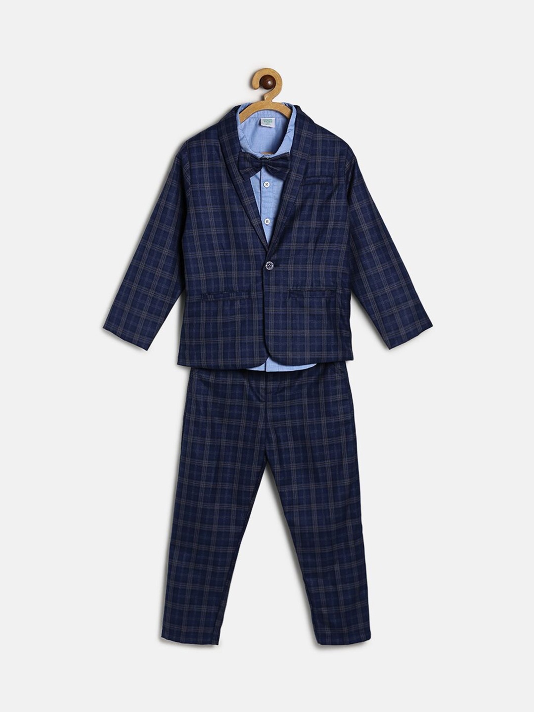 

MINI KLUB Boys Checked Shirt with Trousers, Navy blue