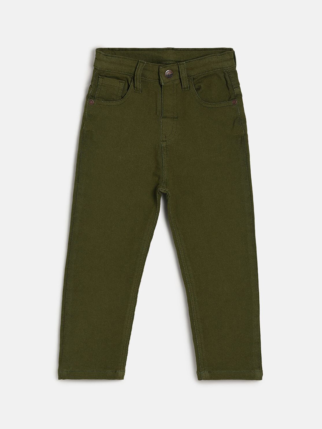 

MINI KLUB Boys Green Dark Shade Mid-Rise Jeans