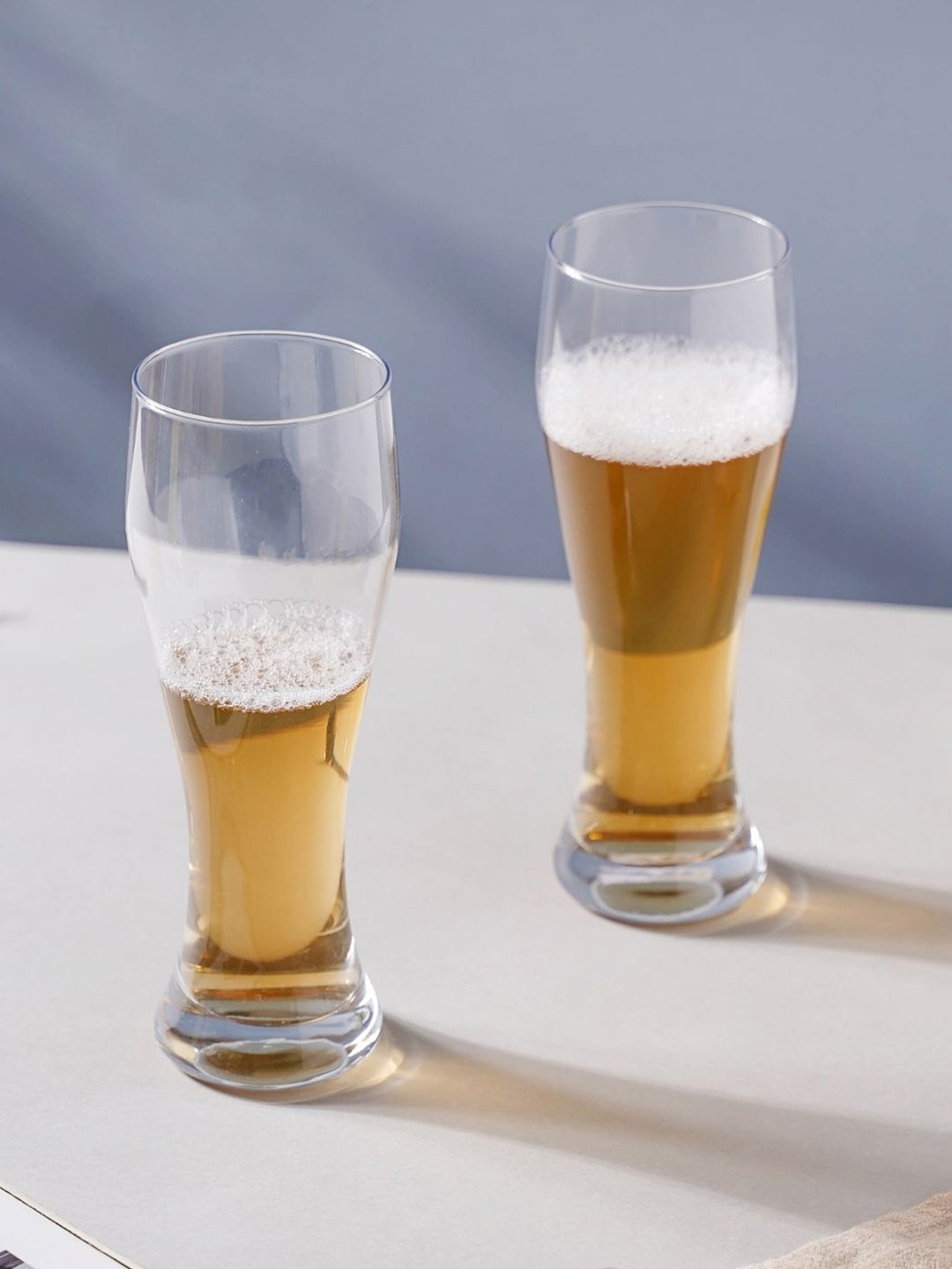 

Nestasia Set Of 2 Transparent Solid Glass Tumbler Set