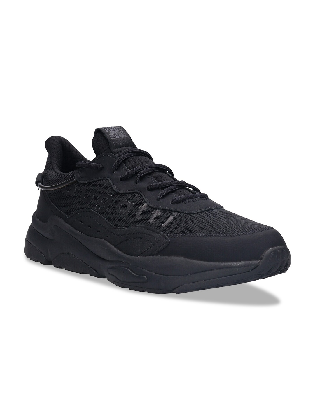 

Bugatti Men Black Textile Running Non-Marking Contragrip Lace-Ups Sports Shoes