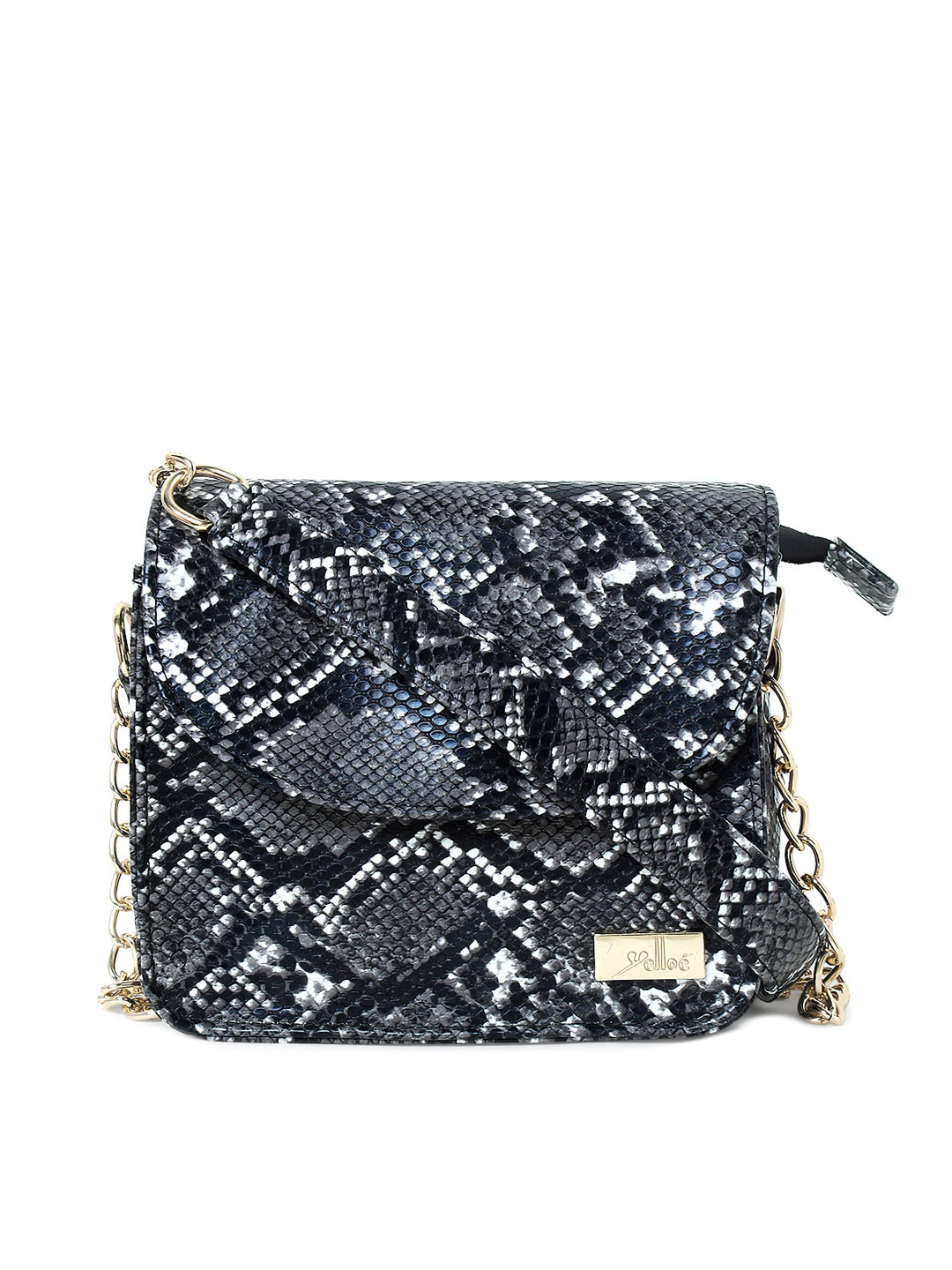 

yelloe Black Animal Printed Structured Sling Bag