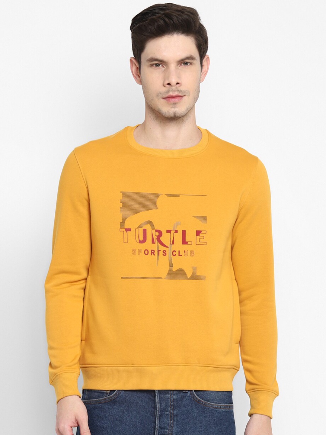 

Turtle Men Yellow Printed Sweatshirt