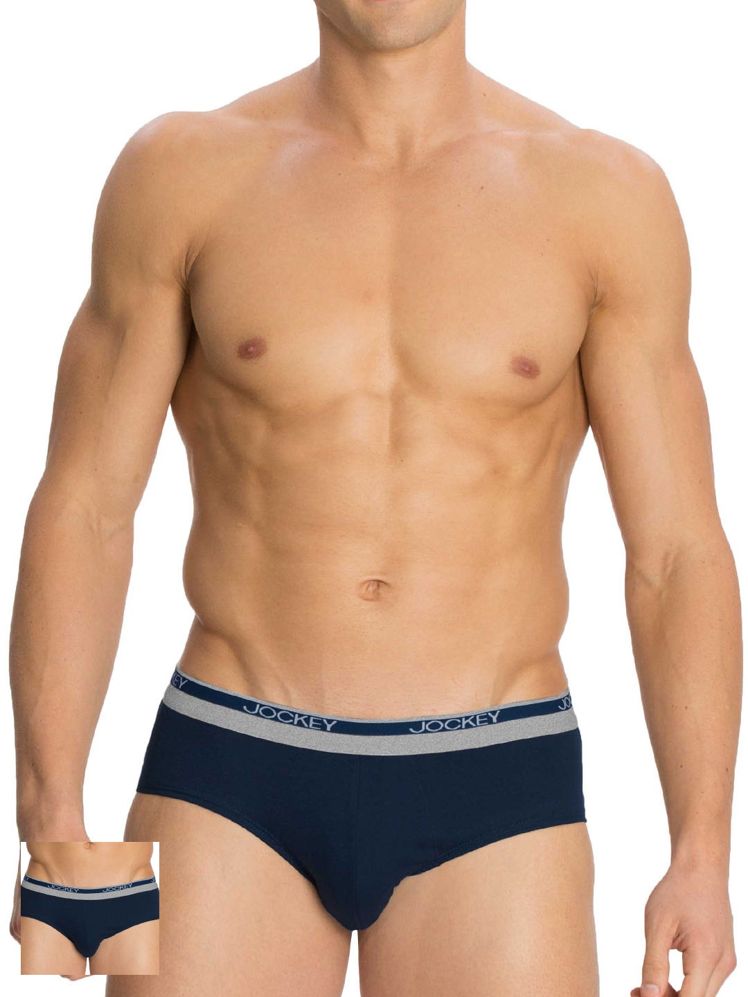 

Jockey Men Pack of 2 Navy Square Cut Briefs 8037, Navy blue