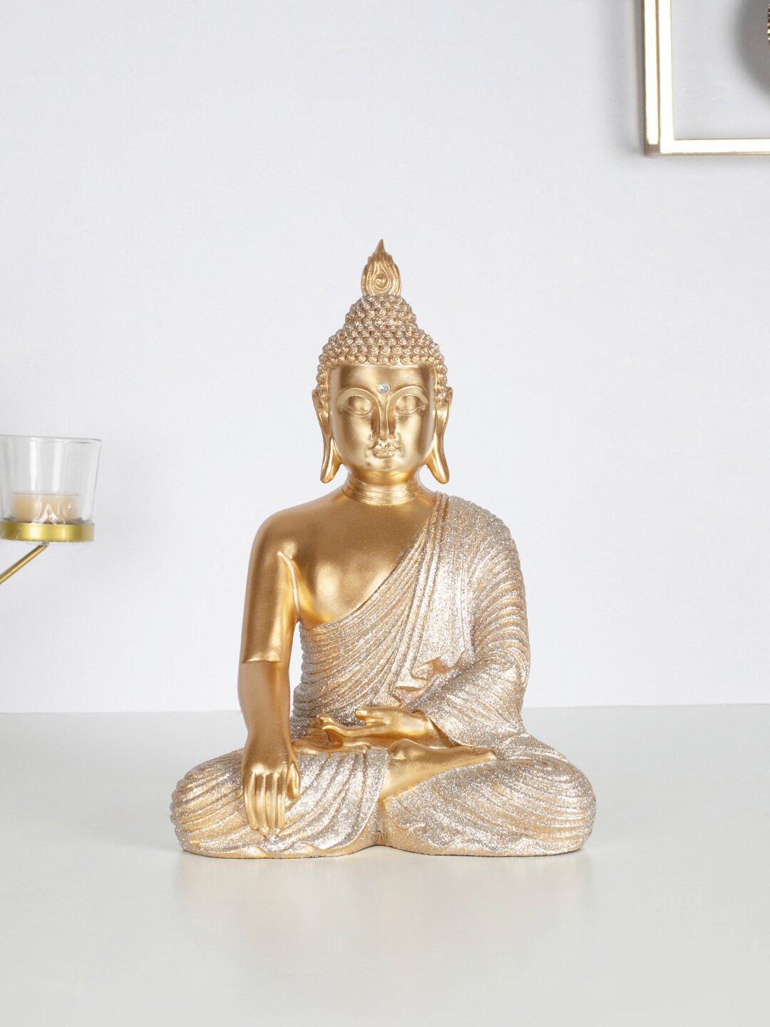 

HomeTown Gold-Toned Meditative Buddha Figurine Showpiece