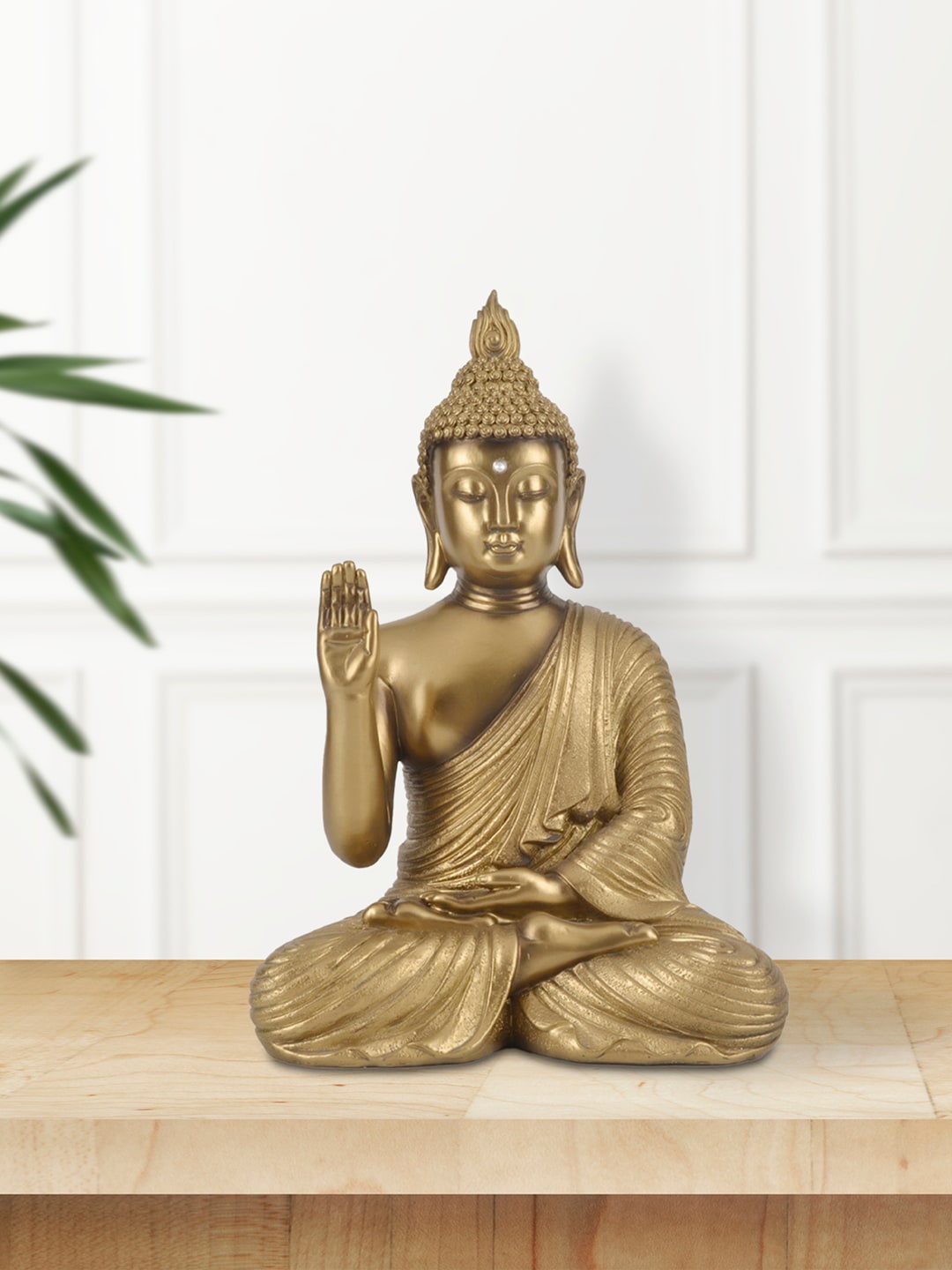 

HomeTown Gold-Toned Blessing Buddha Figurine Showpieces