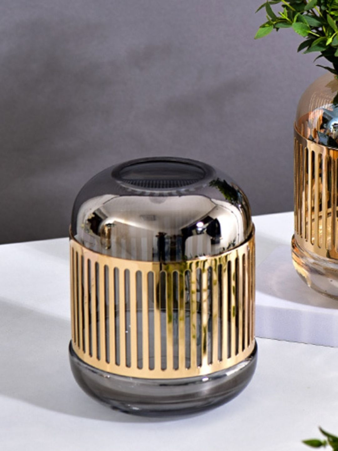 

Nestasia Grey Printed Glass Flower Vases