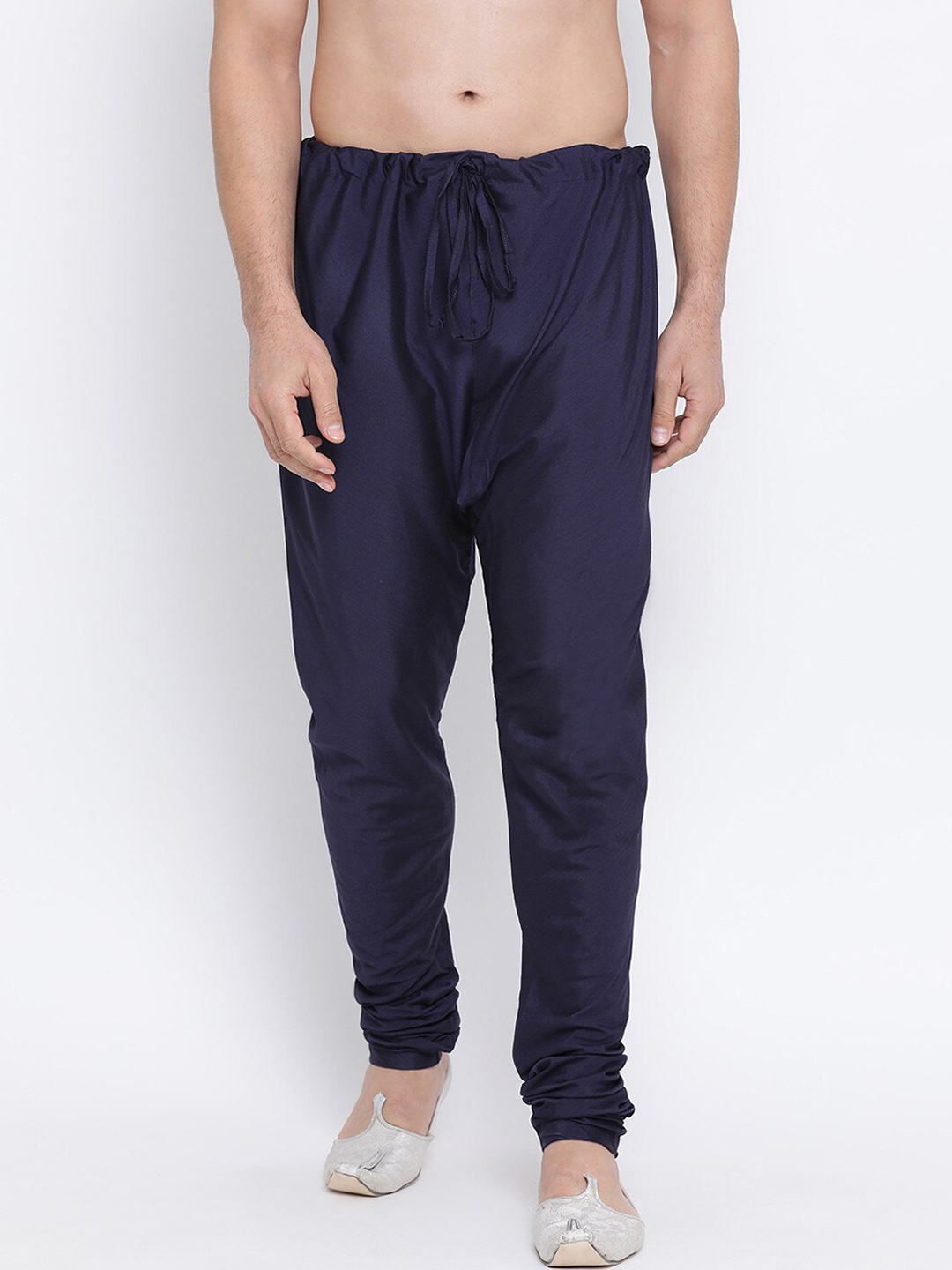 

NAMASKAR Men Navy Blue Solid Churidar