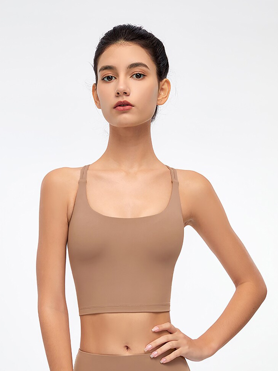 

JC Collection Lightly Padded Sports Bra, Brown