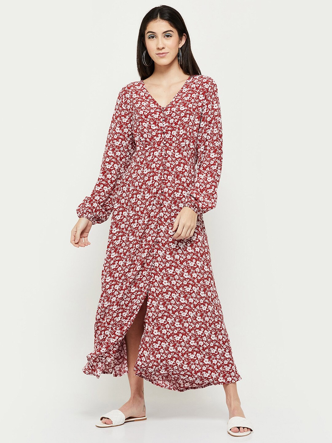 

max Women Red Floral Maxi Dress