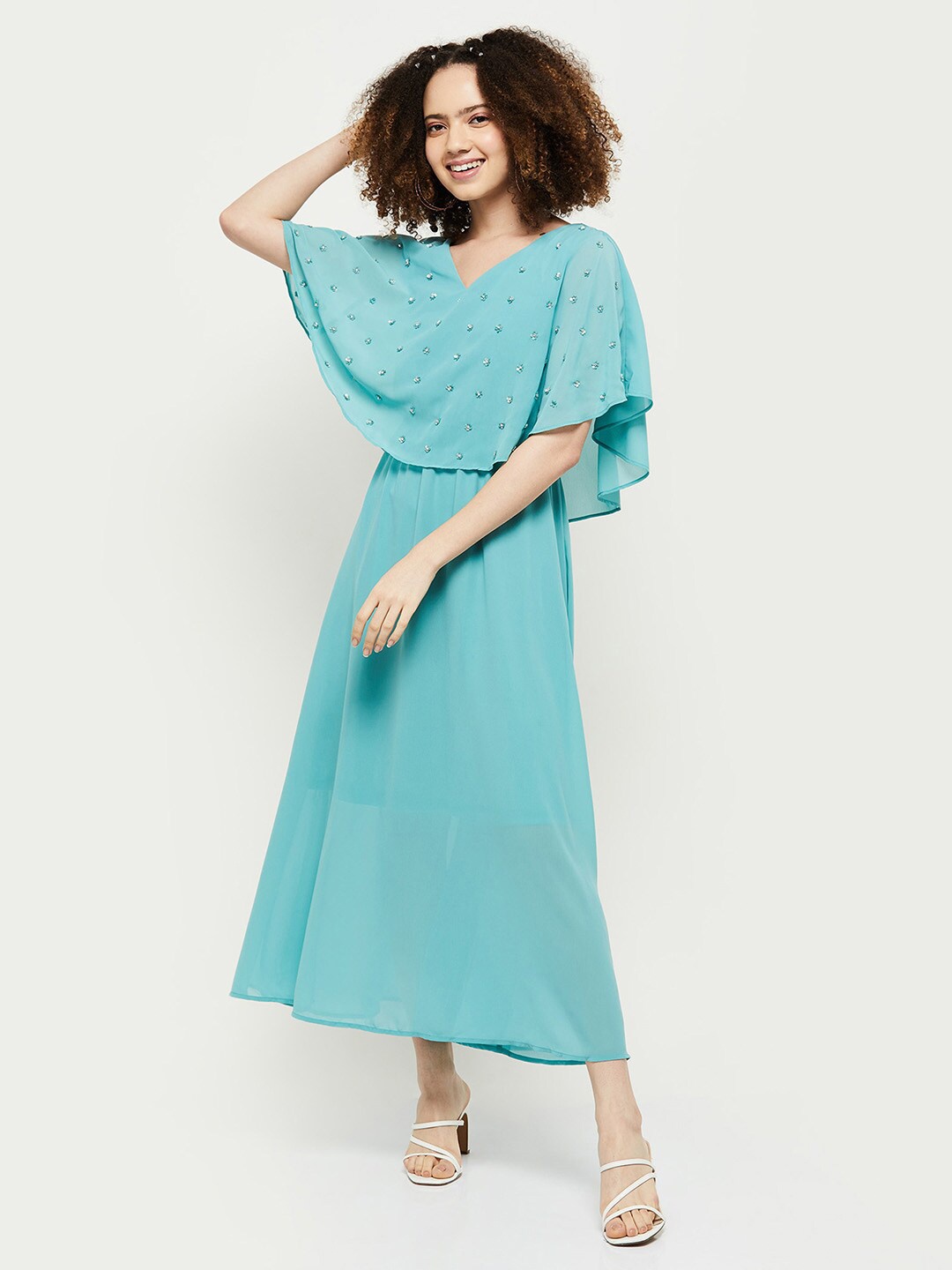 

max Women Green Sequined Maxi Dress