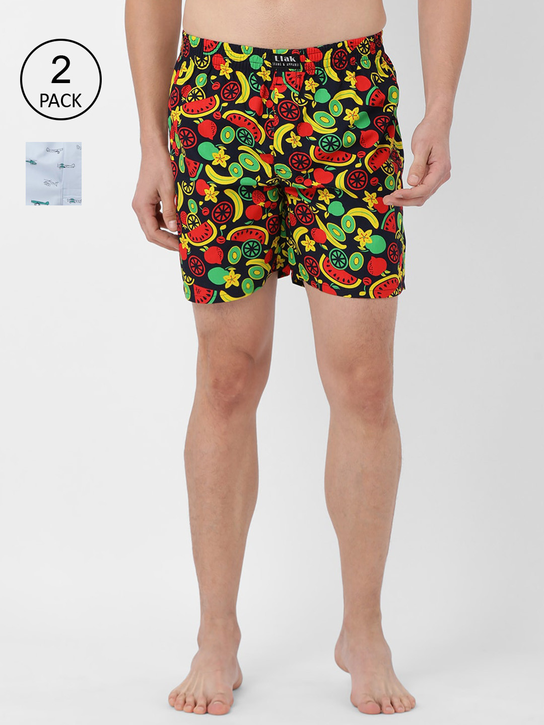 

Llak Jeans Men Pack Of 2 Green & Blue Boxers