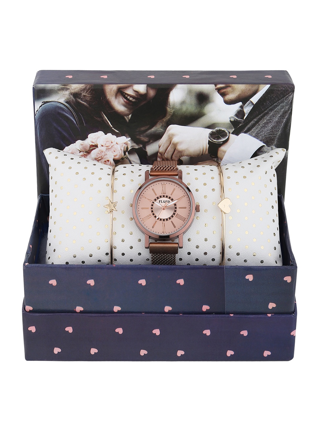 

FLUID Women Copper-Toned Watch & Bracelets Gift Set FL-Watch Gift Set-27
