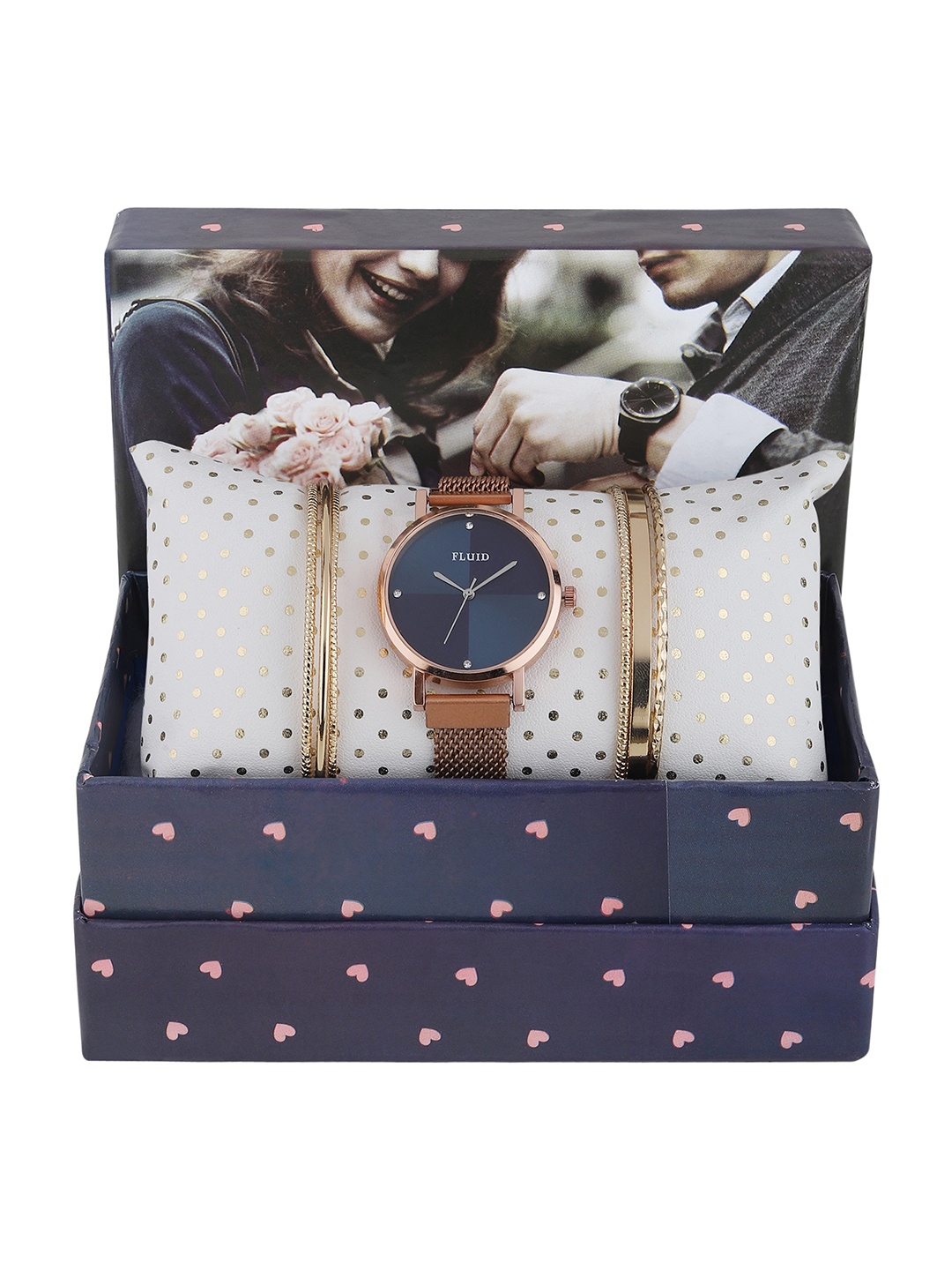 

FLUID Women Rose Gold-Toned Solid Watch Gift Set FL-Watch Gift Set-43