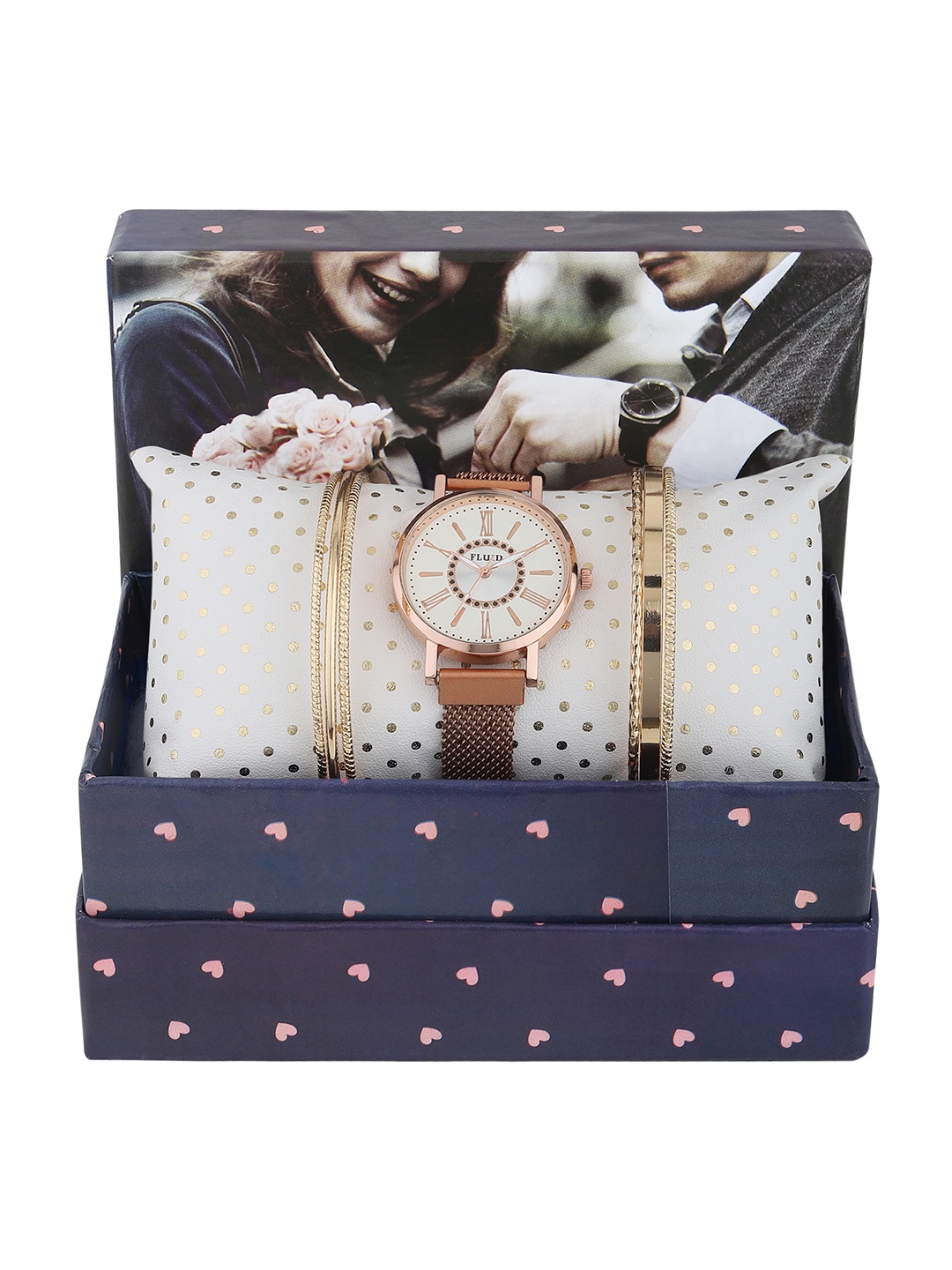 

FLUID Women Rosegold-Toned & Gold-Toned Watch Gift Set FL-Watch Gift Set-11, Rose