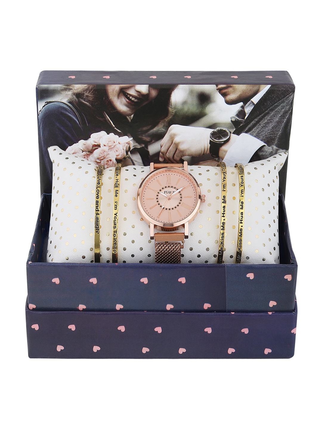 

FLUID Women Rose Gold-Toned Solid Watch Gift Set FL-Watch Gift Set-16