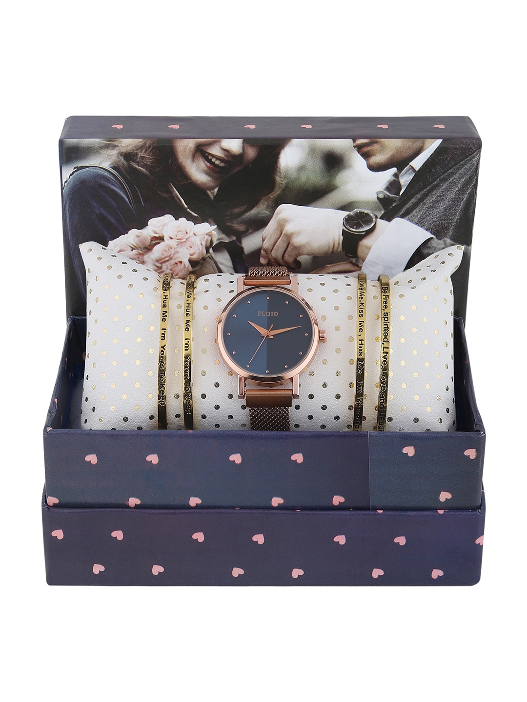 

FLUID Women Rose Gold-Toned Solid Watch Gift Set FL-Watch Gift Set-48