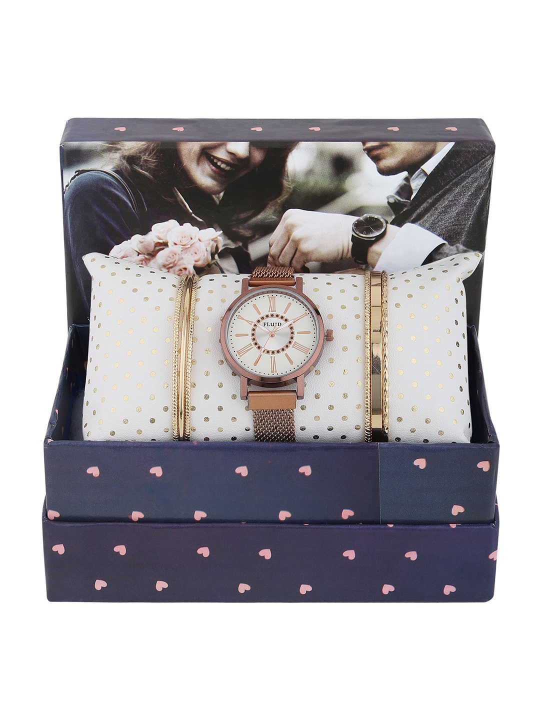 

FLUID Women Copper-Toned Solid Watch Gift Set FL-Watch Gift Set-23