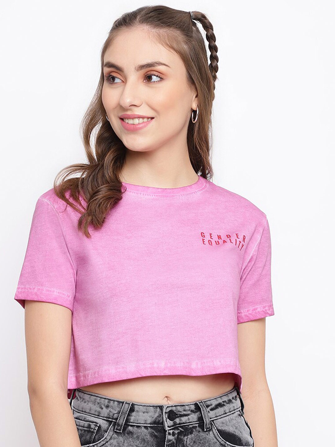

Belliskey Women Pink Cotton T-shirt
