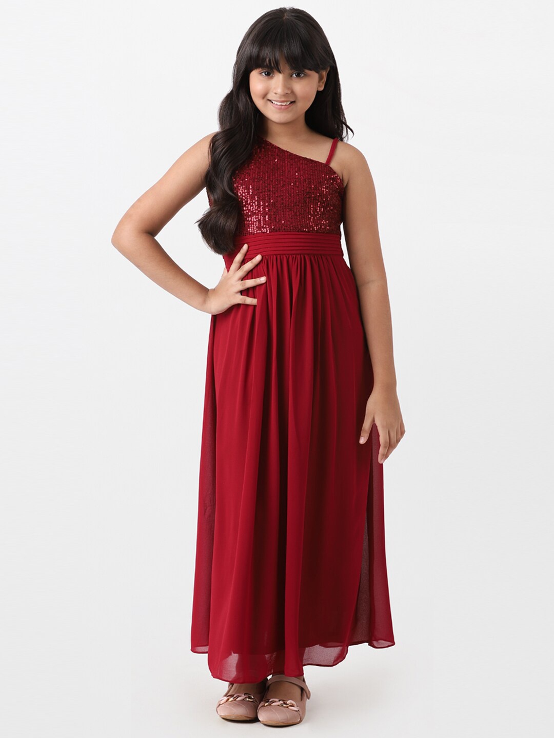 

AND Embellished Maxi Midi Dress, Red
