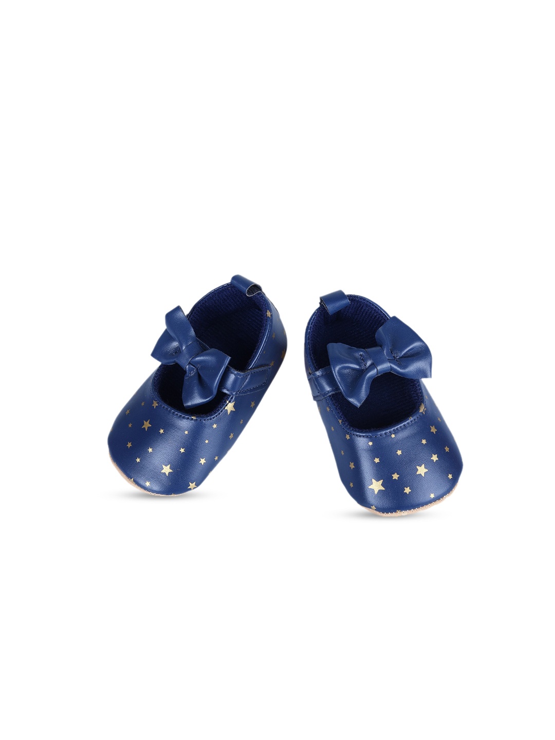 

Baby Moo Girls Printed Ballerinas with Bows Flats, Navy blue